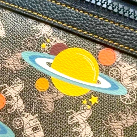 COACH Large Front Zip Wristlet With Horse And Carriage Print And Planets - Picture 8 of 10